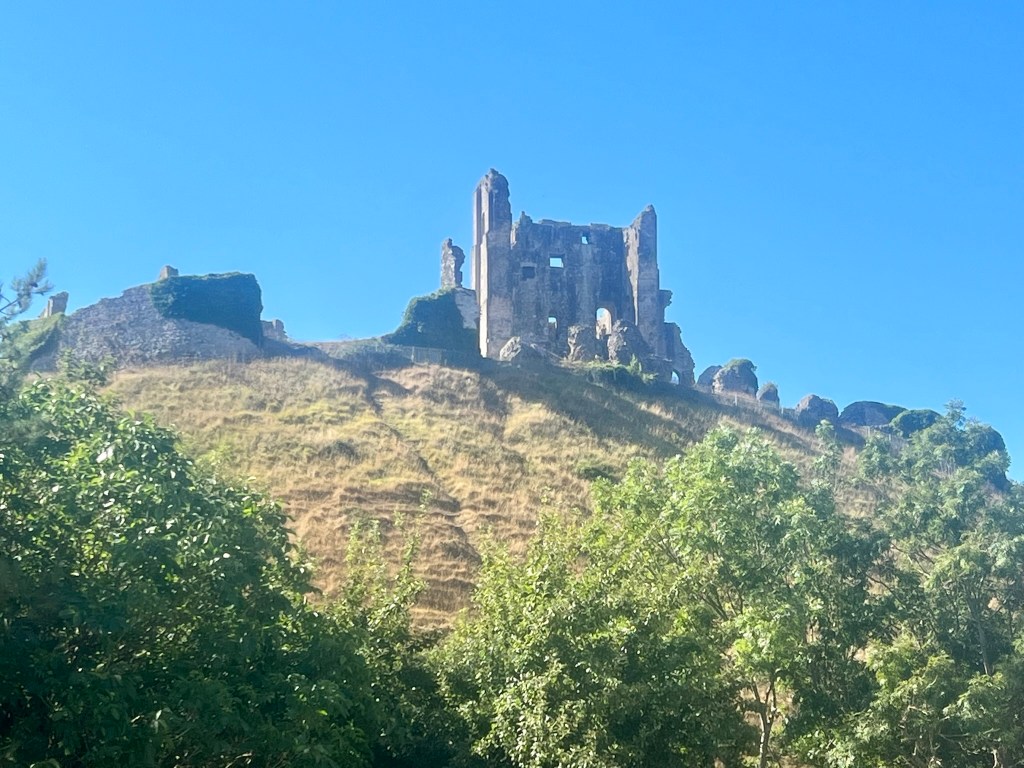 Corfe Castle, Dorset, shown from Purbeck